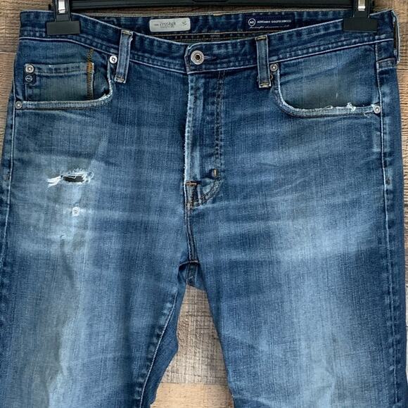 Adriano Goldschmied The Protege Jeans Distressed Straight Leg Blue Size 36 x 29 - Picture 2 of 10